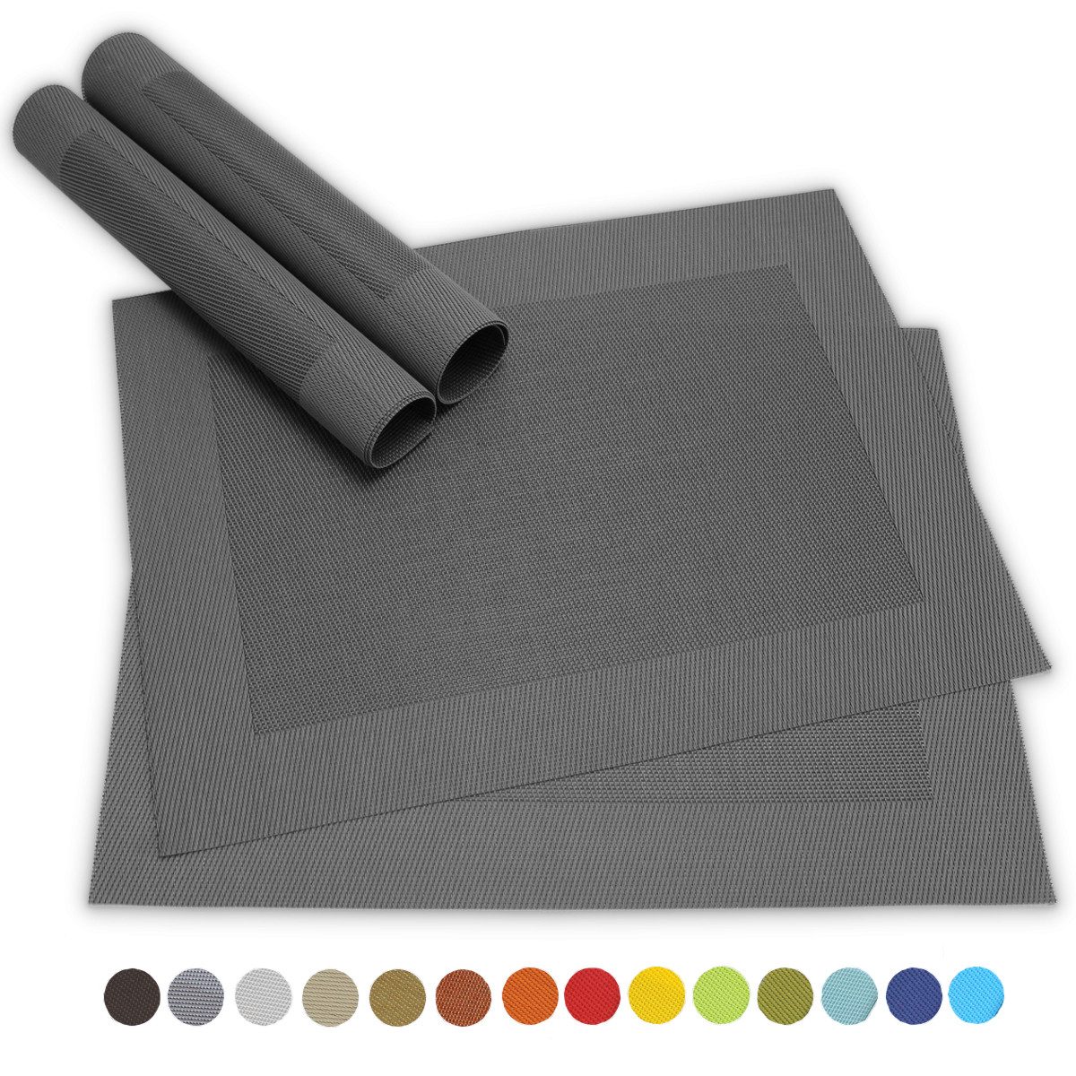 matches21 HOME & HOBBY Platzset Tischsets BORDA 4er Set Schwarz als Tischun günstig online kaufen