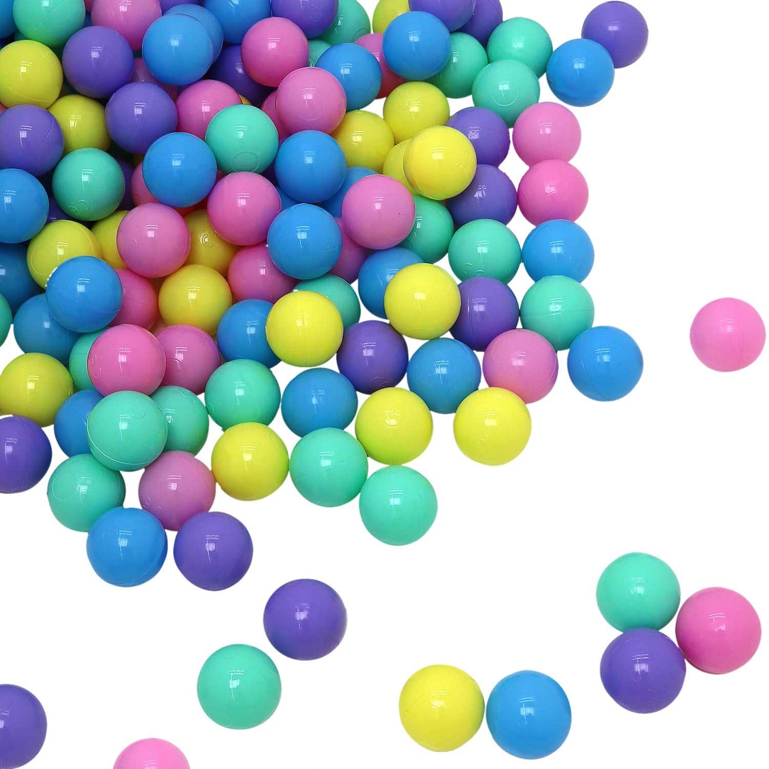 LittleTom Bällebad-Bälle Baby - 50 Bunte Bälle fürs Bällebad - Geprüfte Spielbälle für Kinder (50-St), Ab dem 1. Tag: Babybälle zum Greifen - Plastikbälle für den Bällepool