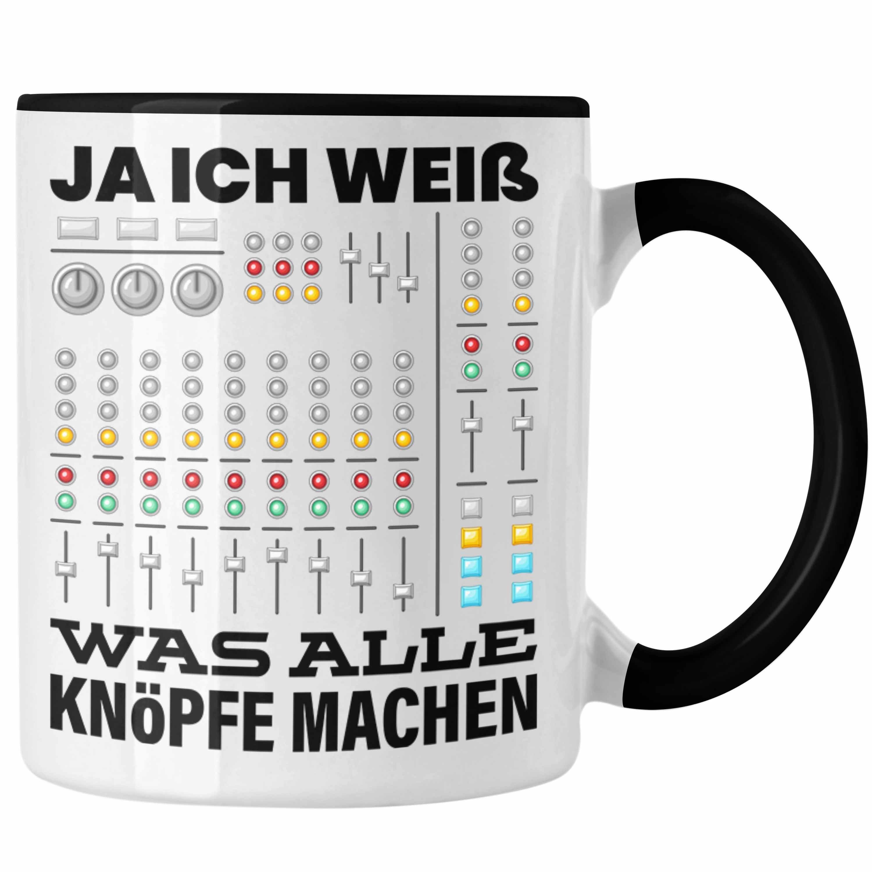 Alle Trendation Mac Tasse Tasse Knöpfe Schwarz Ich Weiß Tonmeister Was Ja Geschenk Tontechniker