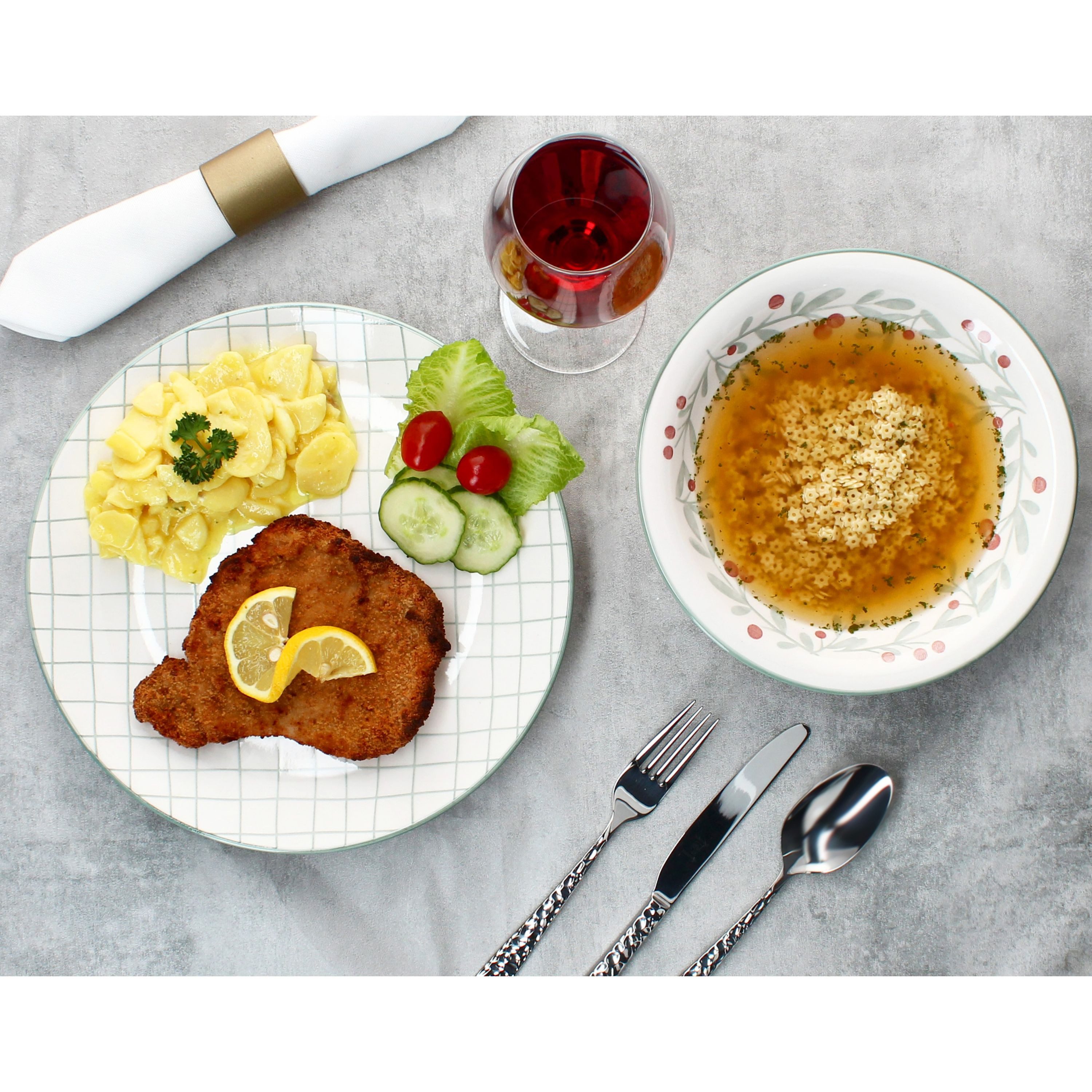 MamboCat Tafelservice 12tlg Tafelservice Holly 6 Pers. Essteller Suppenteller Mistelzweig, Steingut, Weihnachtsgeschirr, Weihnachten, Weihnachtsset, Geschirr