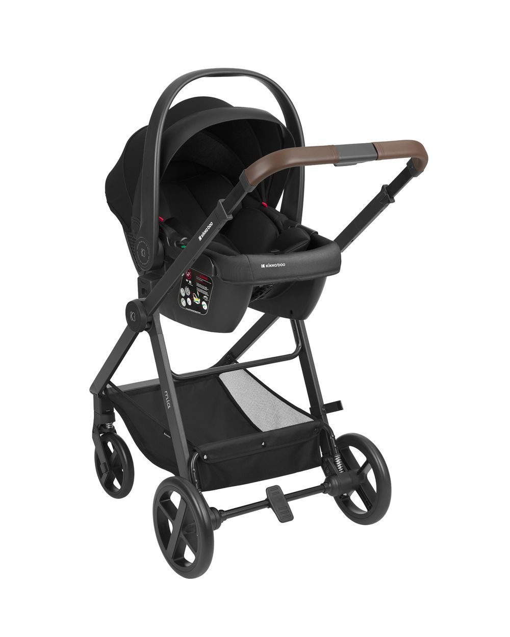 Kikkaboo Kombi-Kinderwagen Kombikinderwagen Mia 3 in 1, Babywanne Babyschale Wickeltasche Matratze