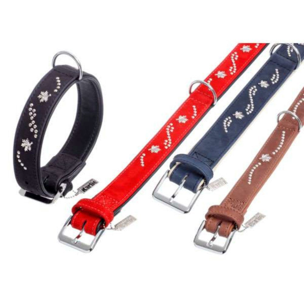 Karlie Hunde-Halsband Karlie Flamingo Buffalo Noble Halsband - Schwarz/Schwarz