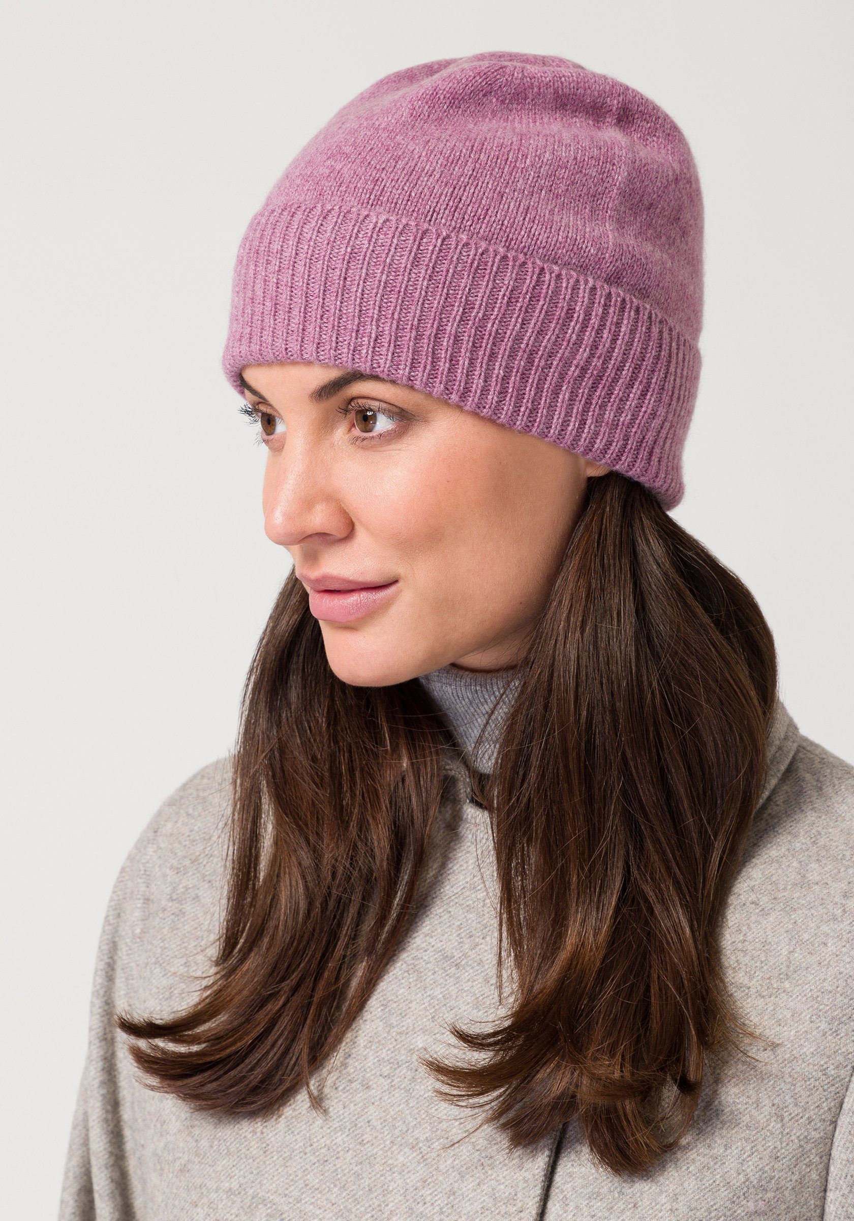 Hipster Kaschmir Ripp-Strick Beanie – Superweiche Unisex-Mütze Aus 100% Kaschmir, Bis 58 Cm Kopfumfang