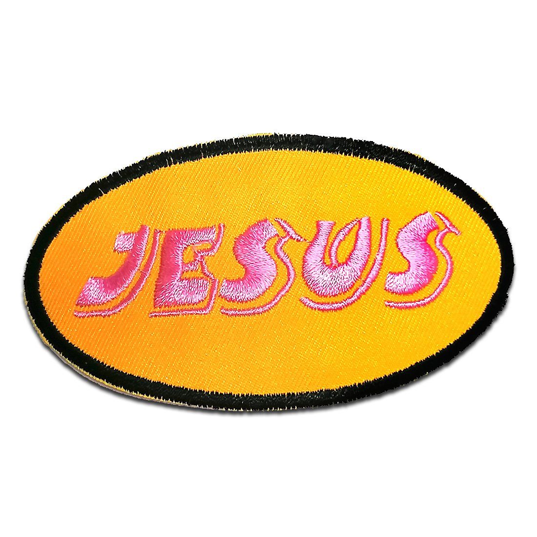 Jesus gelb 9,4x5cm Aufnäher Patches Aufbügeln Bügelbild 