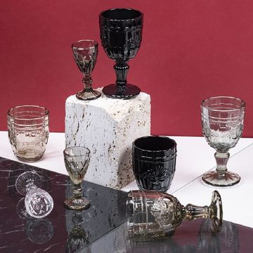 Villa d'Este Gläser-Set Syrah Stones, Glas, Wassergläser-Set, 4-teilig, Inhalt 265 ml