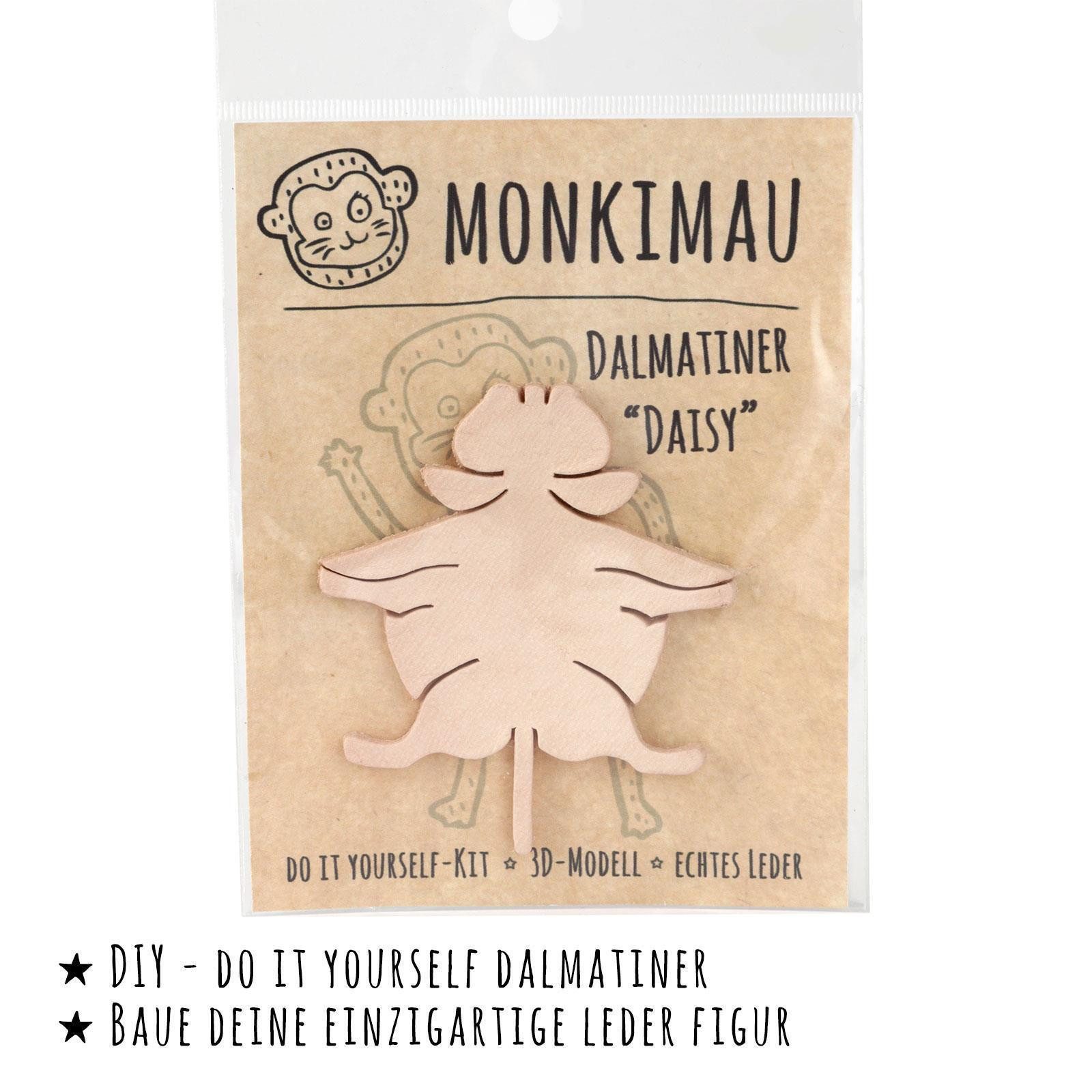 Monkimau Schlüsselanhänger Set Dalmatiner Figur aus Leder zum Selbermachen