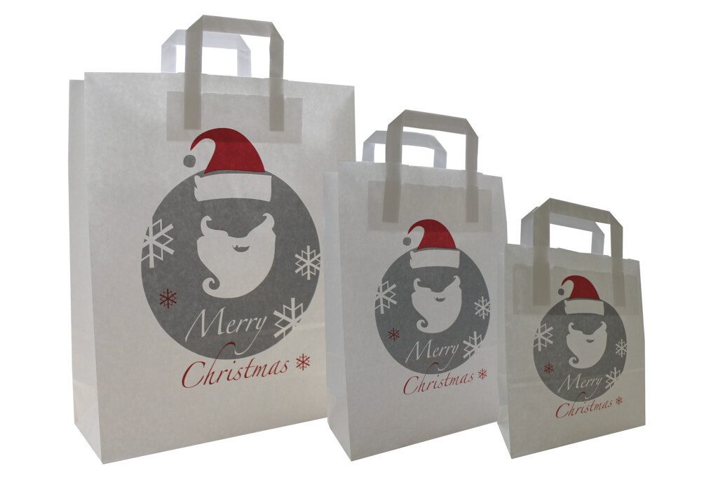 Tragetasche Papiertragetasche SANTA, 18+8x22 cm, 22+10x31 cm und 32+12x40 cm (10-tlg., 18+8x22 cm)