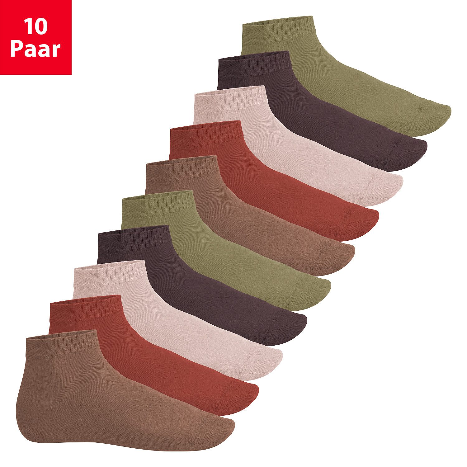 Footstar Kurzsocken EVERYDAY! 10 Paar Quarter Socken Kurzsocken Kurze Baumwoll Socken