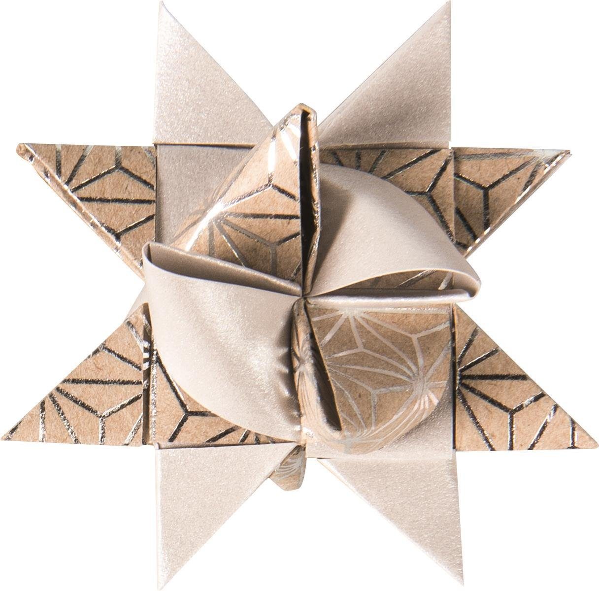 Heyda Designpapier Faltstreifen-Set für Fröbelsterne 1 x 30 cm 15 x 45 cm silberfarben au