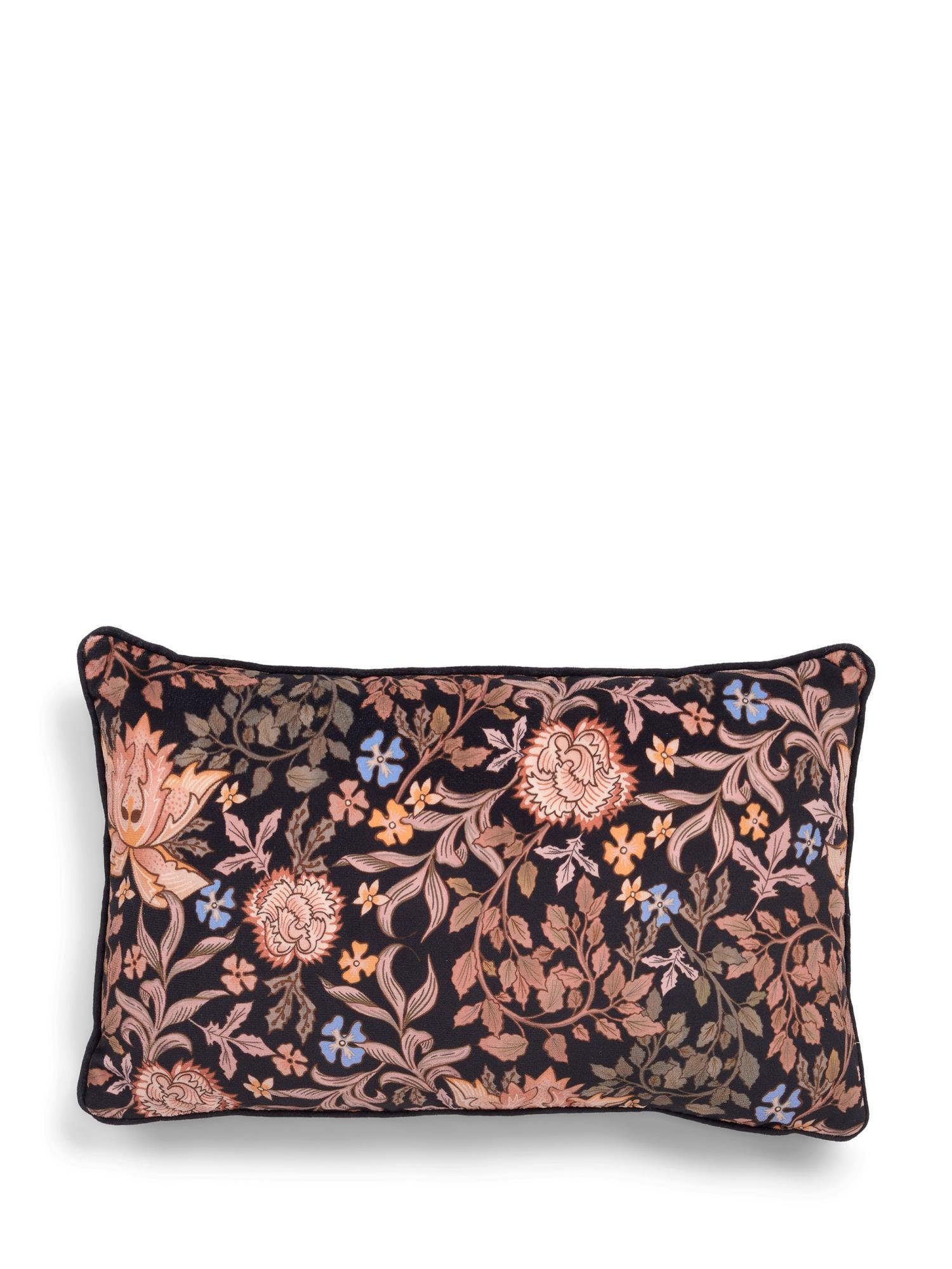 Essenza Dekokissen Ophelia, aus weichem Samt mit Blumenprint Nightblue