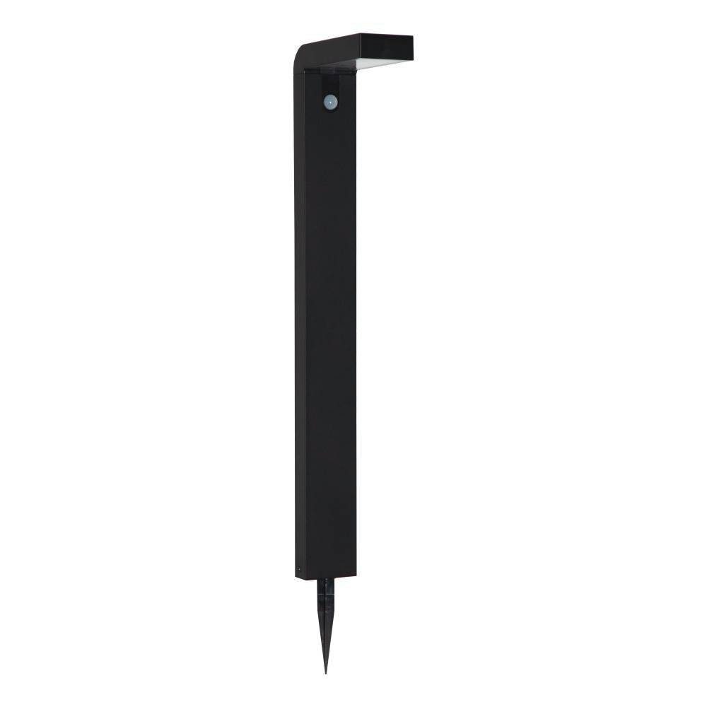 EGLO Stehlampe BARACCONI Stehlampe, Alu, Kunststoff, IP44, Solar, Außenlampe, Lampe, Bewegungsmelder, LED wechselbar, Warmweiß, Stehleuchte, L9 x B20 x H80 cm, schwarz, 18X0,2W inkl.