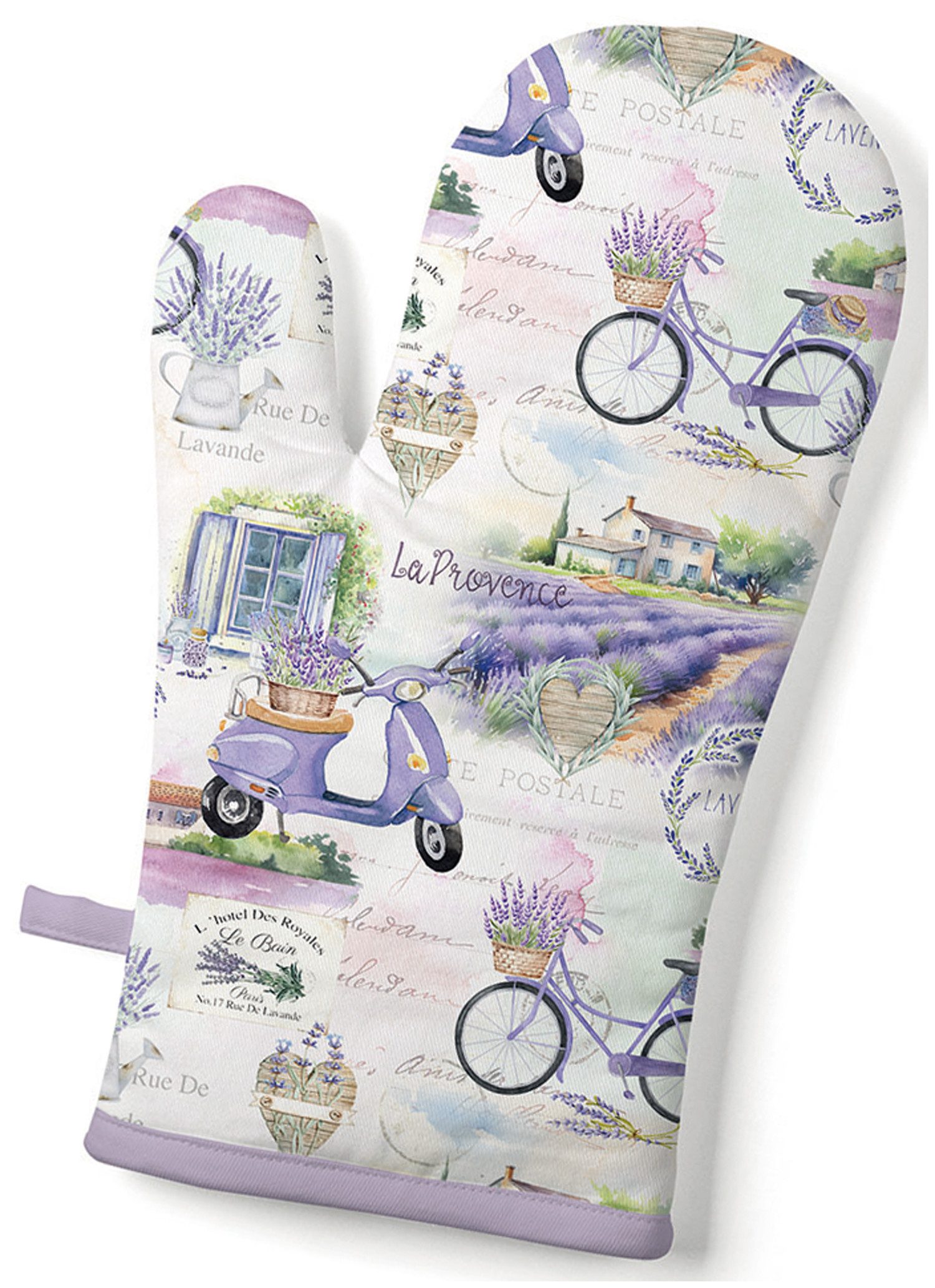 Ambiente® Topfhandschuhe La Provence, (1-tlg., 1-teilig), Ofenhandschuh wattiert Größe: ca.18x30cm