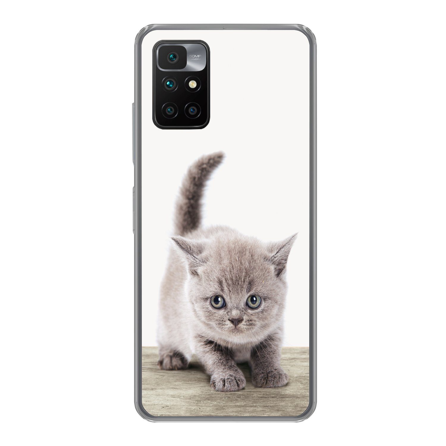 MuchoWow Handyhülle für Xiaomi Redmi 10 Kätzchen - Katze - Haustiere - Jungen - Kinder - M, Phone Case, Silikon, Schutzhülle Dünn
