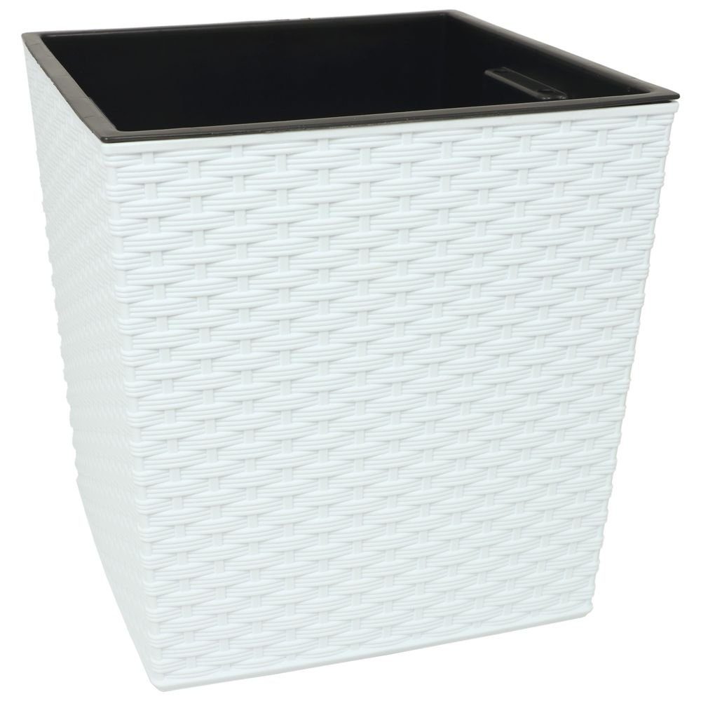 Übertopf MePla - Quadratkübel Juka Rattan-19x19 - anthrazit