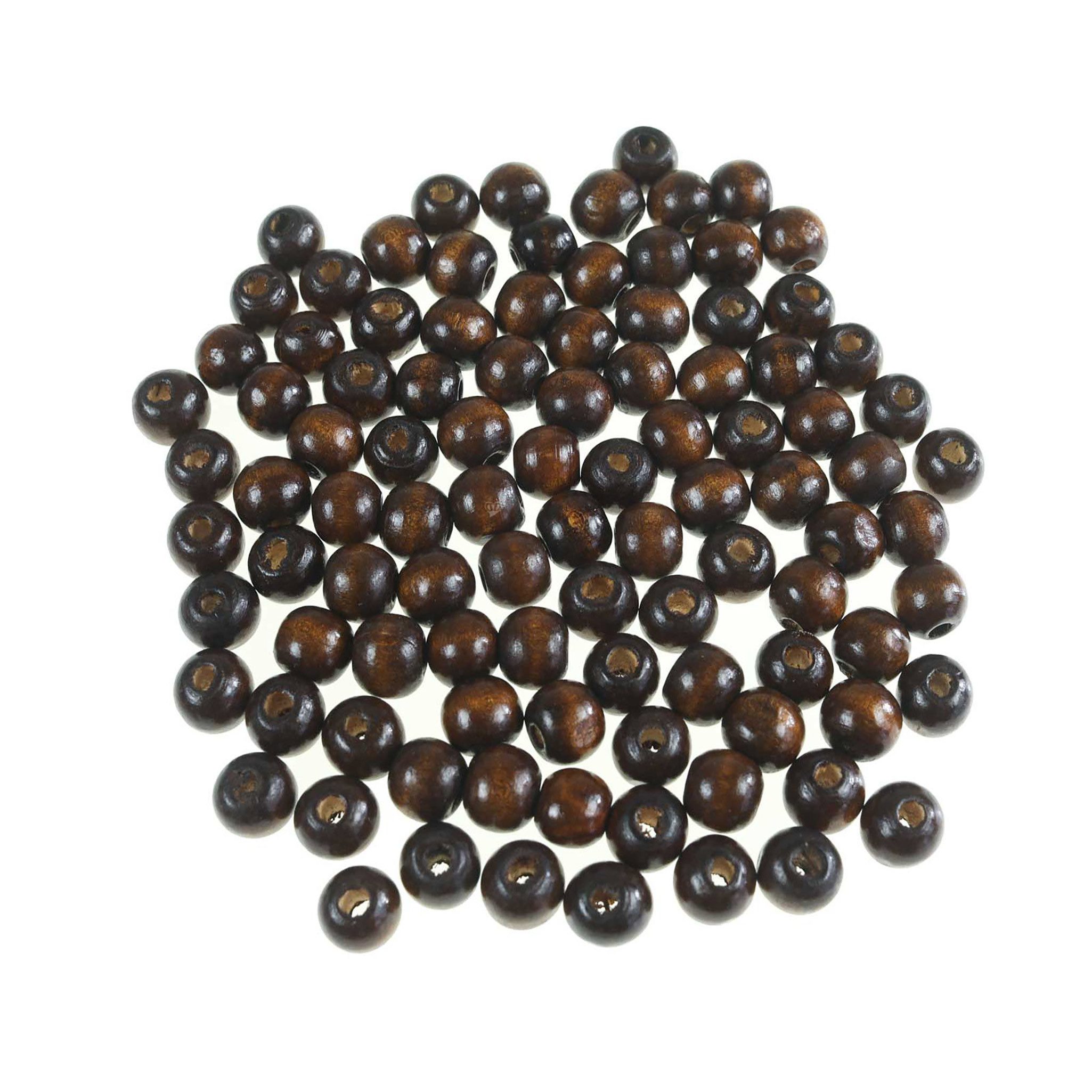 maDDma Bastelperlen 100 Holzperlen rund 12x11mm Bohrung 4mm Perlen Holz, (100 Stk. 100-tlg), rund