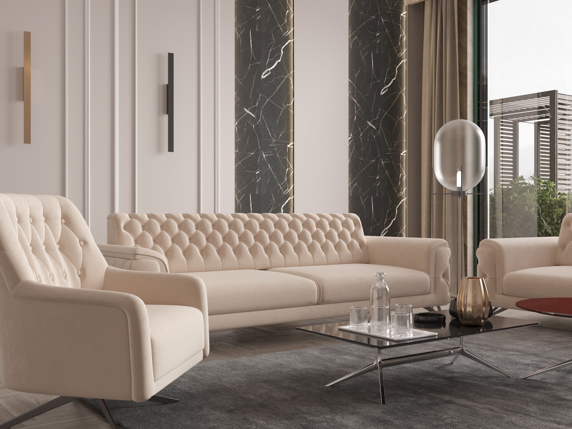 Möbeldreams Sofa Alina Living Kombi-Set Chesterfield günstig online kaufen