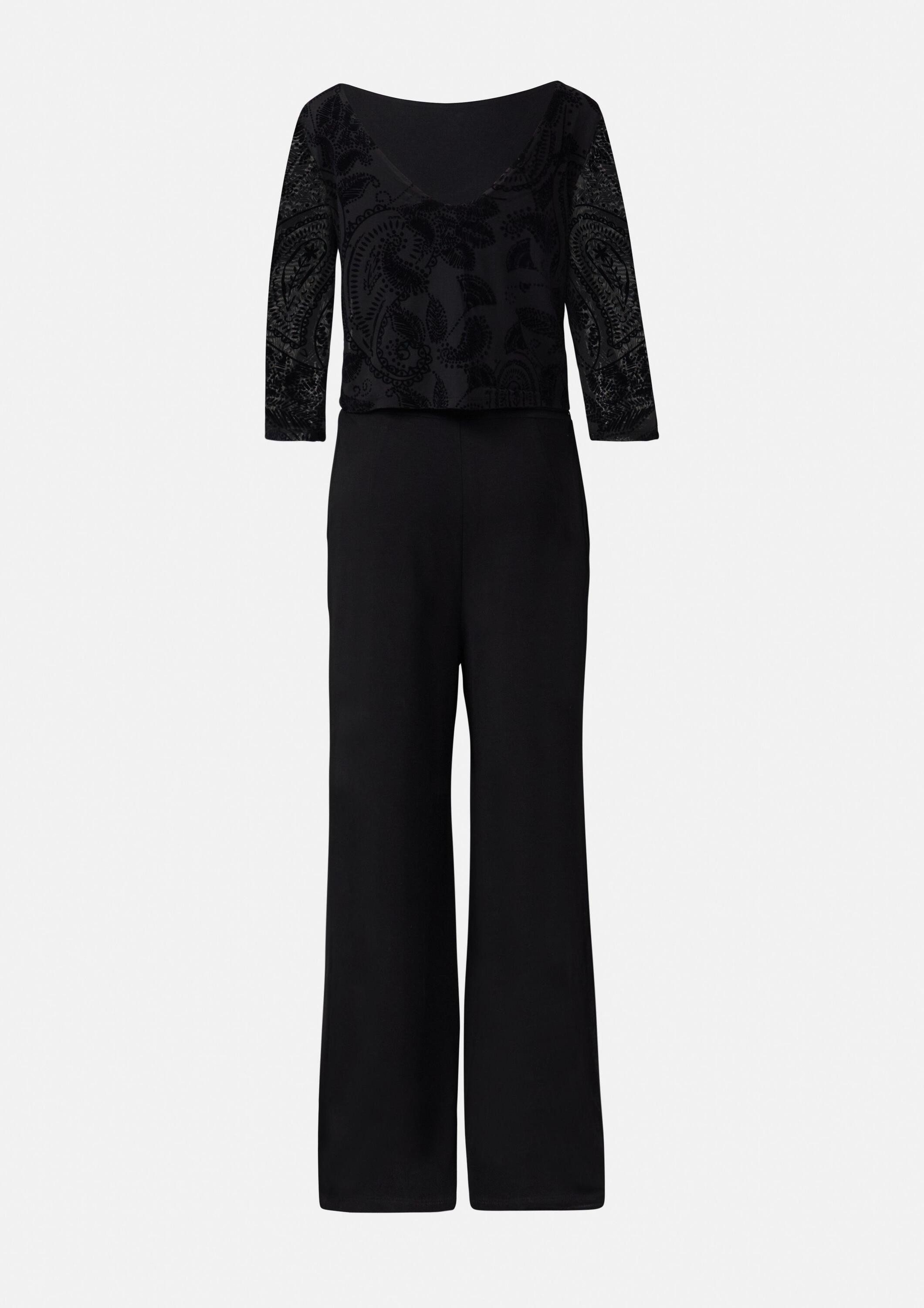 comma Jumpsuit Overall Jersey-Jumpsuit im Fabric Mix