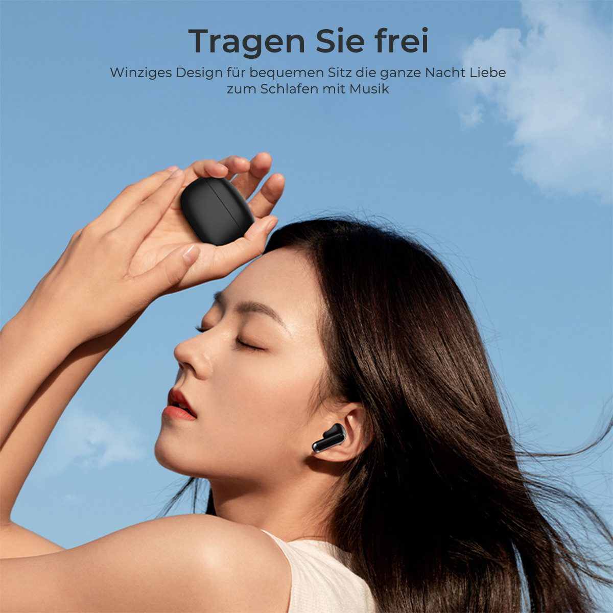 VSIUO TWS Bluetooth Kopfhörer Kabellos Bluetooth 5.3 Earbuds mit LED-Ladebox In-Ear-Kopfhörer (ENC Lärmreduzierung,Touch Control, IPX7 Wasserdicht, Noise Cancelling Ohrhörer, Bluetooth Kopfhörer mit HD Mikrofon,True Wireless, Noise Cancelling, Bluetooth, Bluetooth Kopfhörer Geräuschunterdrückung für Sport,Arbeit, Studium)