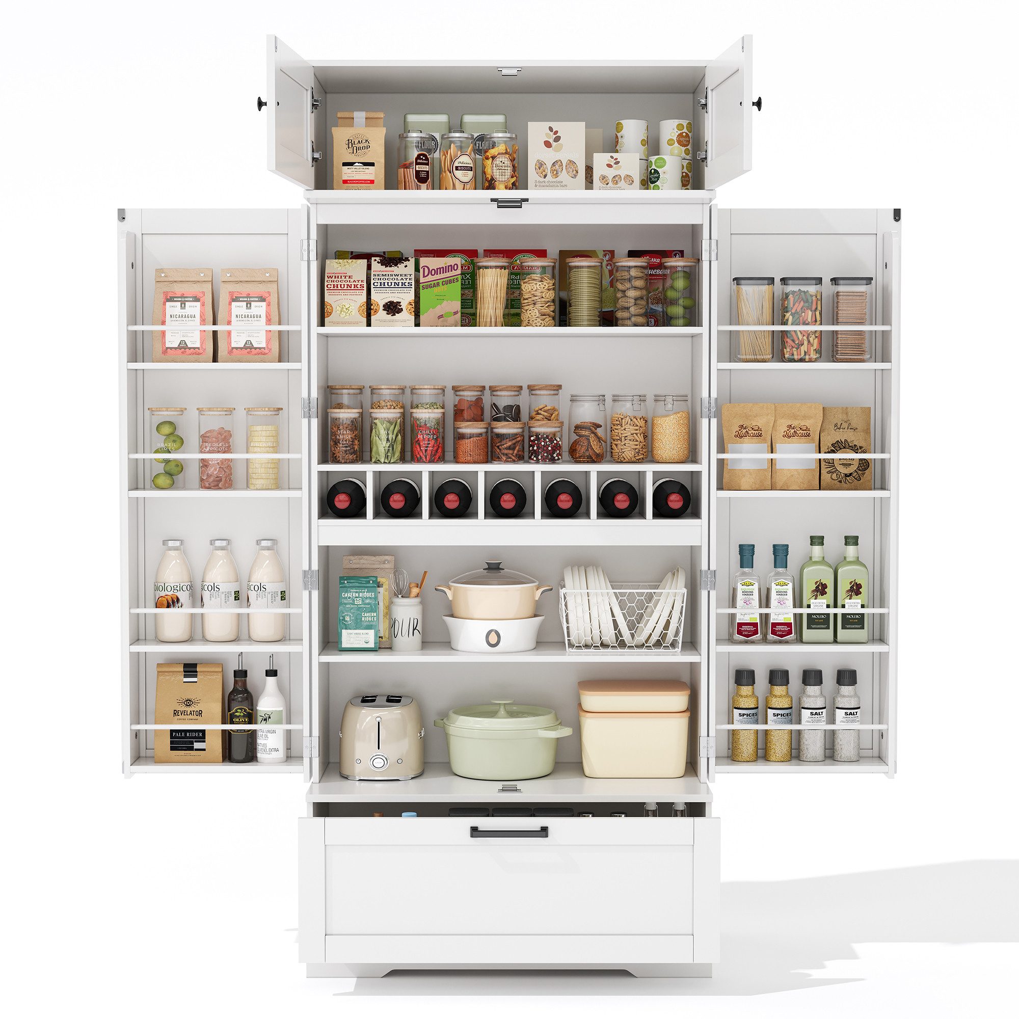 OKWISH Sideboard Modernes Küchenschrank (Freistehender Küchenaufbewahrungss günstig online kaufen