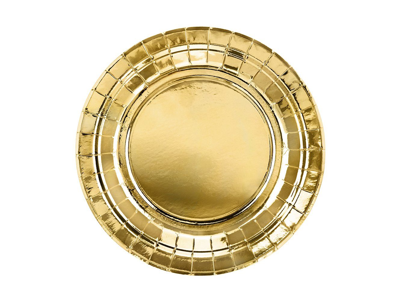 partydeco Einweggeschirr-Set, Pappteller rund Set 6er 18cm gold