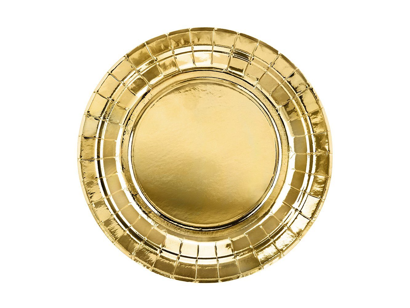 partydeco Pappteller, Pappteller rund 18cm gold 6er Set