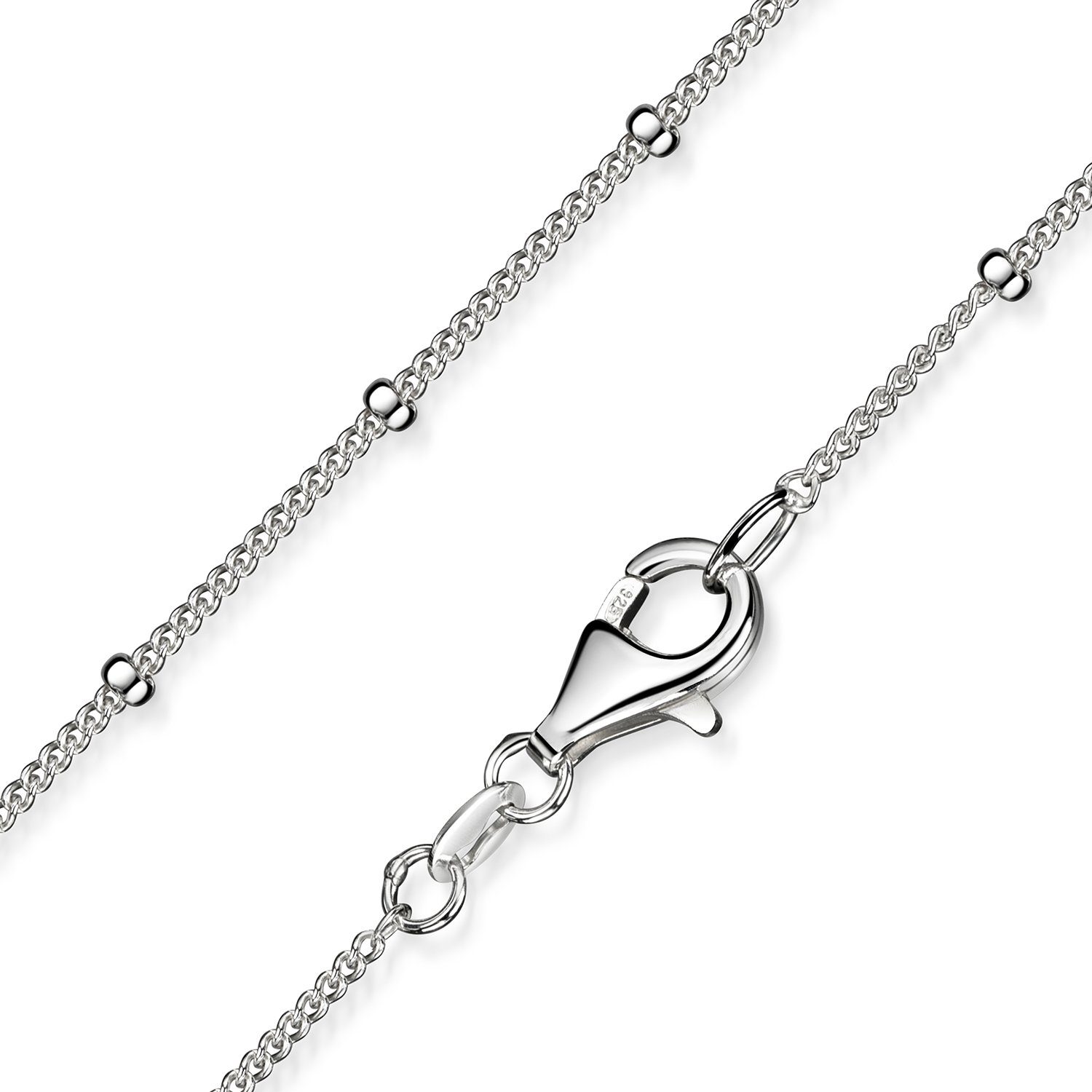 Silberkette Damen Mädchen Silber Panzerkette Kugeln K80