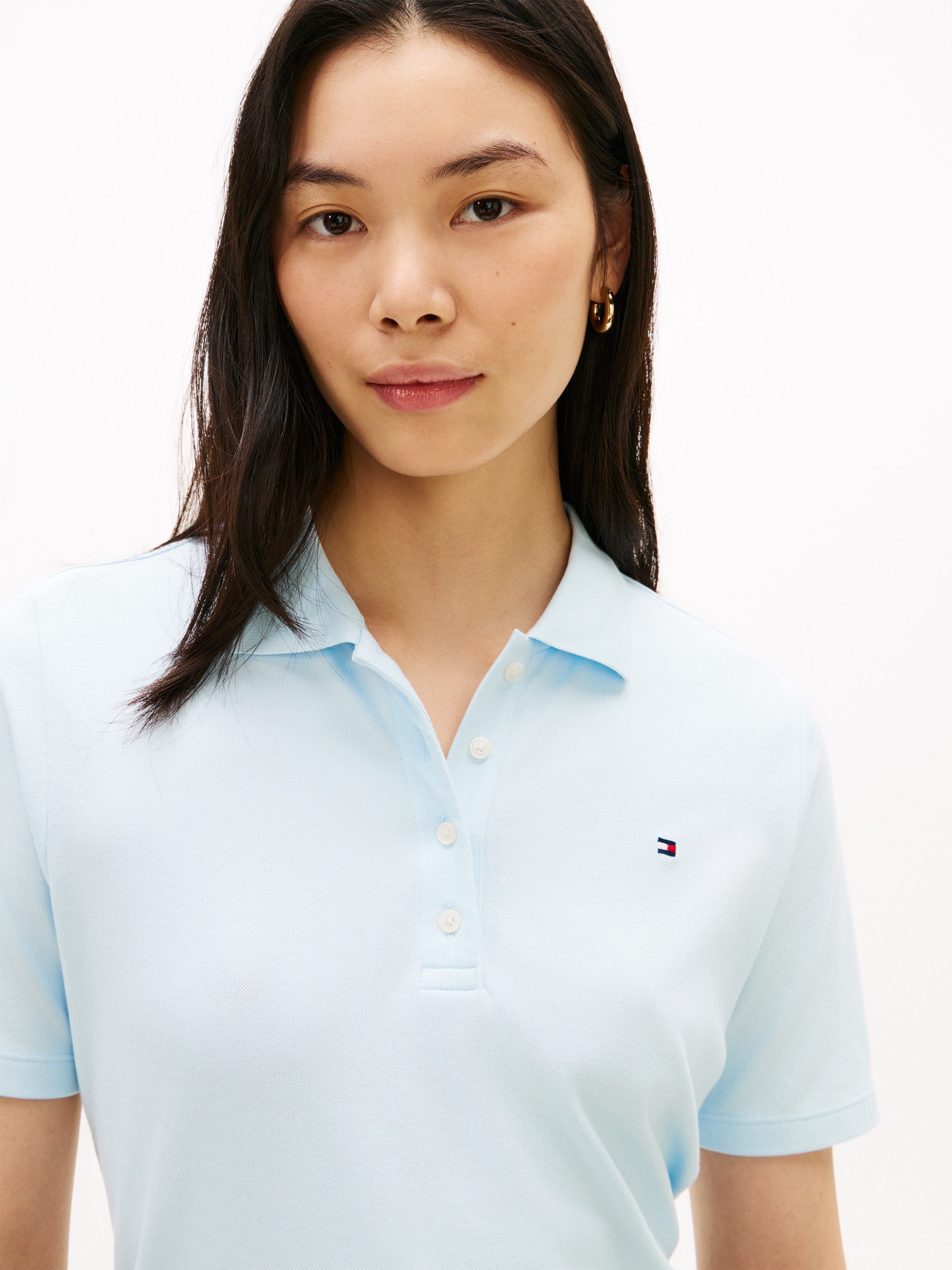 Tommy Hilfiger Poloshirt 1985 REG PIQUE POLO mit Logo-Stickerei, Seitenschlitze, Regular Fit