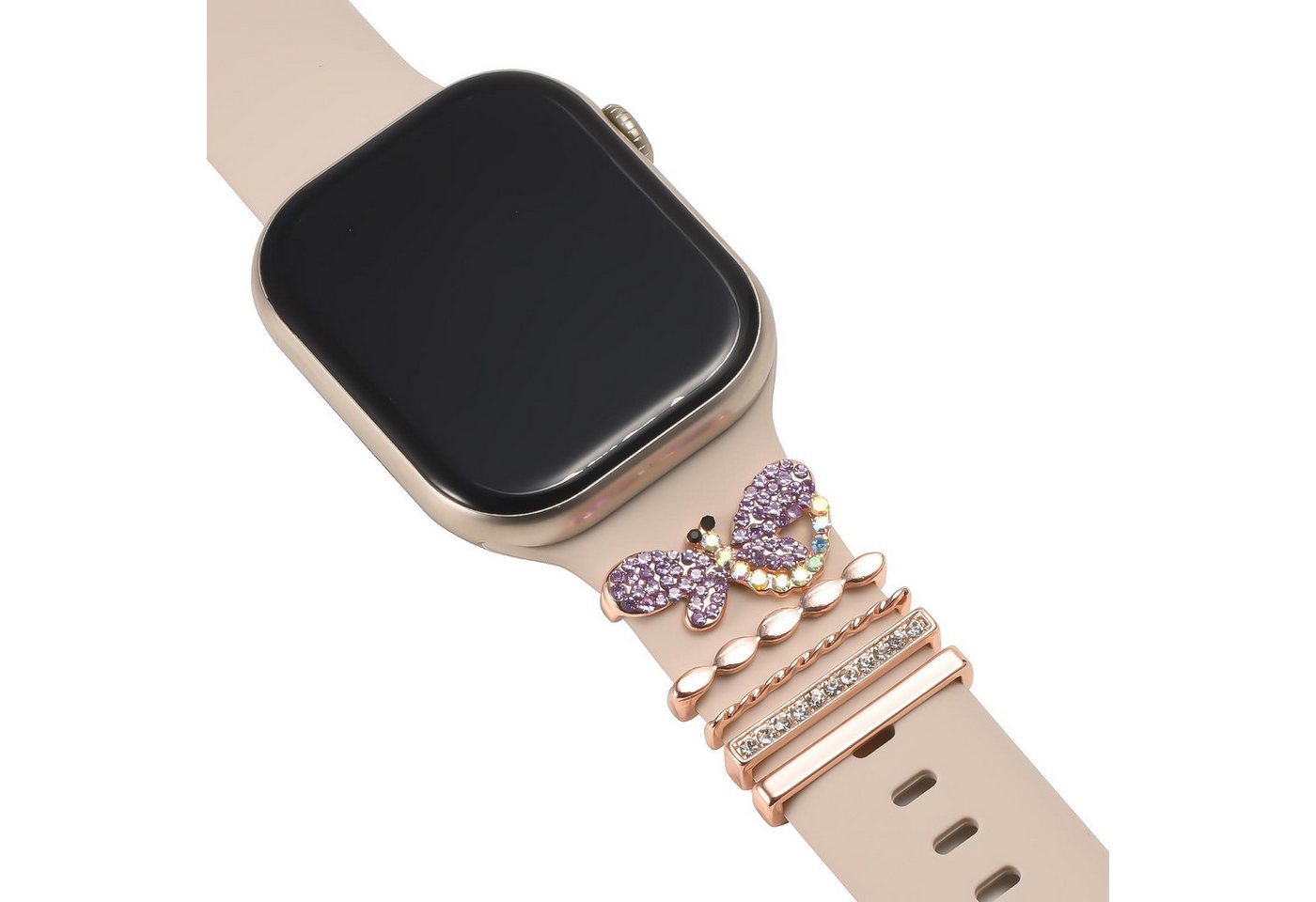 CoolGadget Smartwatch-Armband Uhren Charms Schmuck Ringe Deko Loops Motiv Clips, passend für alle Apple Watch und Samsung Galaxy Watch Modelle