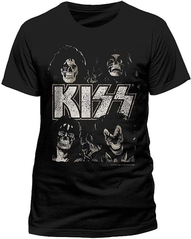coole-fun-t-shirts Print-Shirt KISS - SKULL HEADS günstig online kaufen