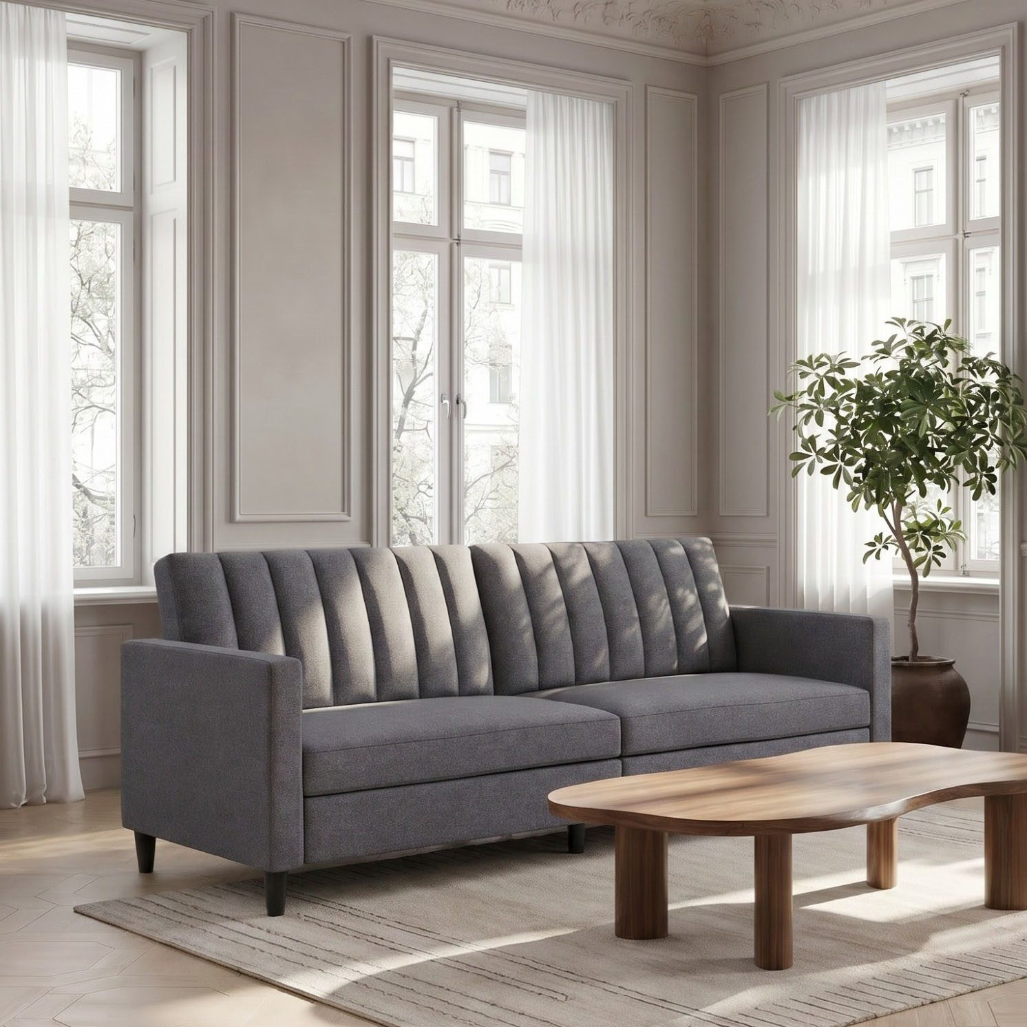 Dorel Home 3-Sitzer Celine, Rückenlehne 2-teilig und 3-fach verstellbar, Sitzhöhe 43 cm