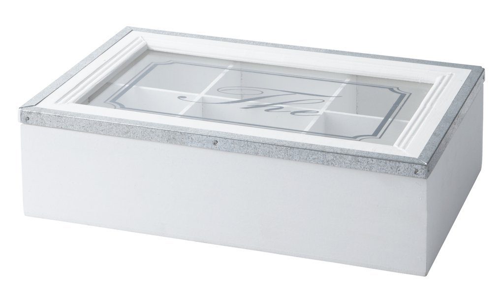 KJ Collection Aufbewahrungsbox Holz/Metall weiß