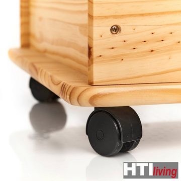 HTI-Living Aufbewahrungsbox Spielzeugkiste mit Rollen Kiefer, Deckelkiste Holzkiste Allzweckkiste