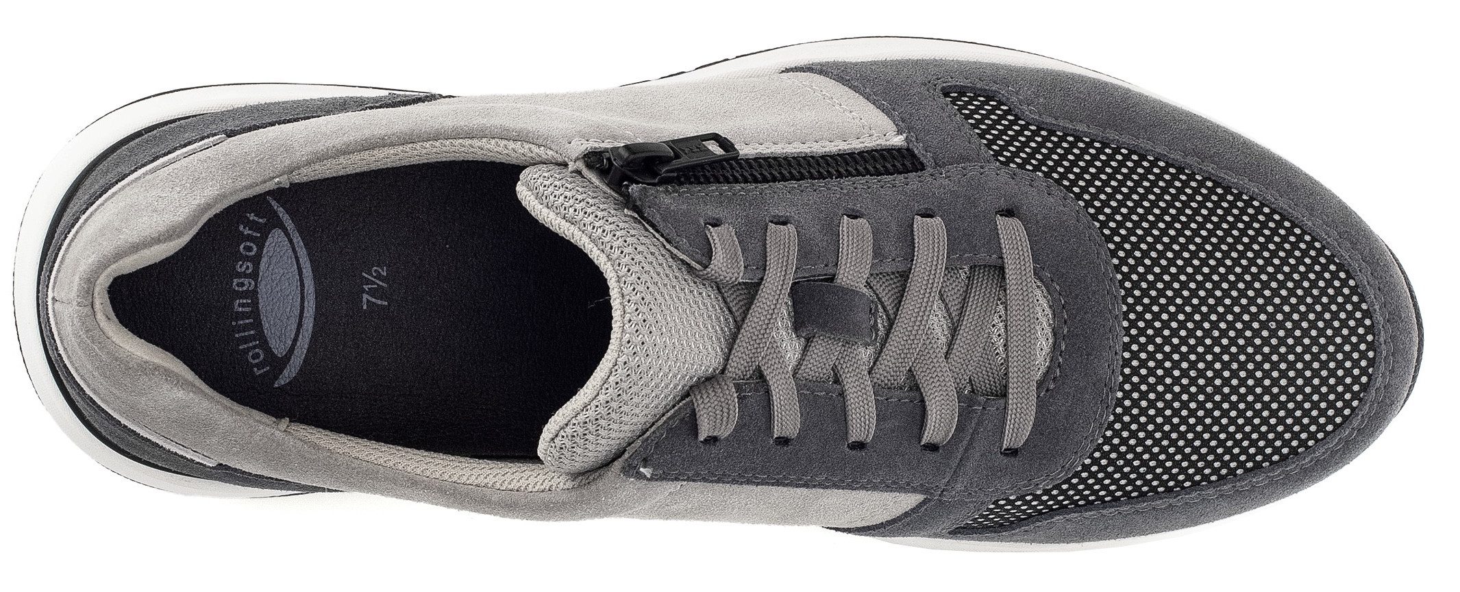rollingsoft Keilsneaker, Freizeitschuh, Halbschuh, Schnürer mit Außenreißverschluss, G-Weite