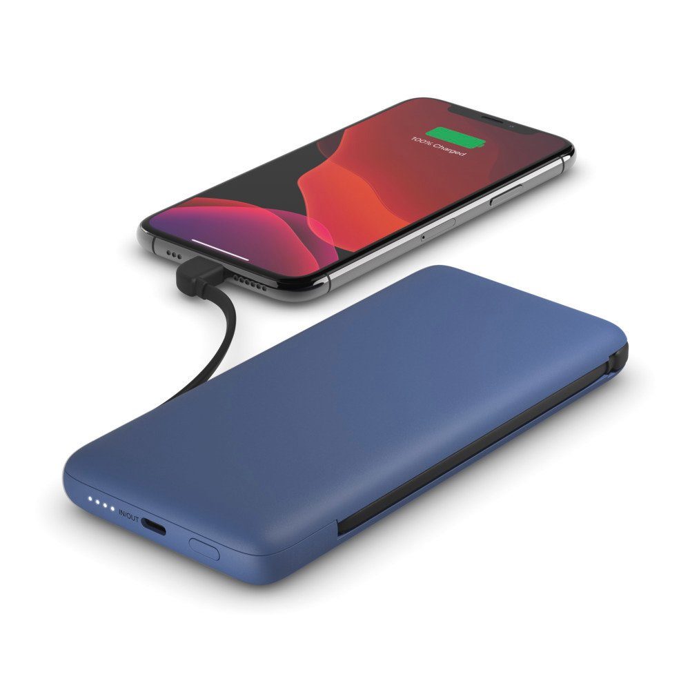 Belkin BoostCharge Plus 10.000 mAh Powerbank Belkin BOOST?CHARGE™ Powerbank,10.000 mAh 18W,mit Kabeln blue, integrierte Kabel