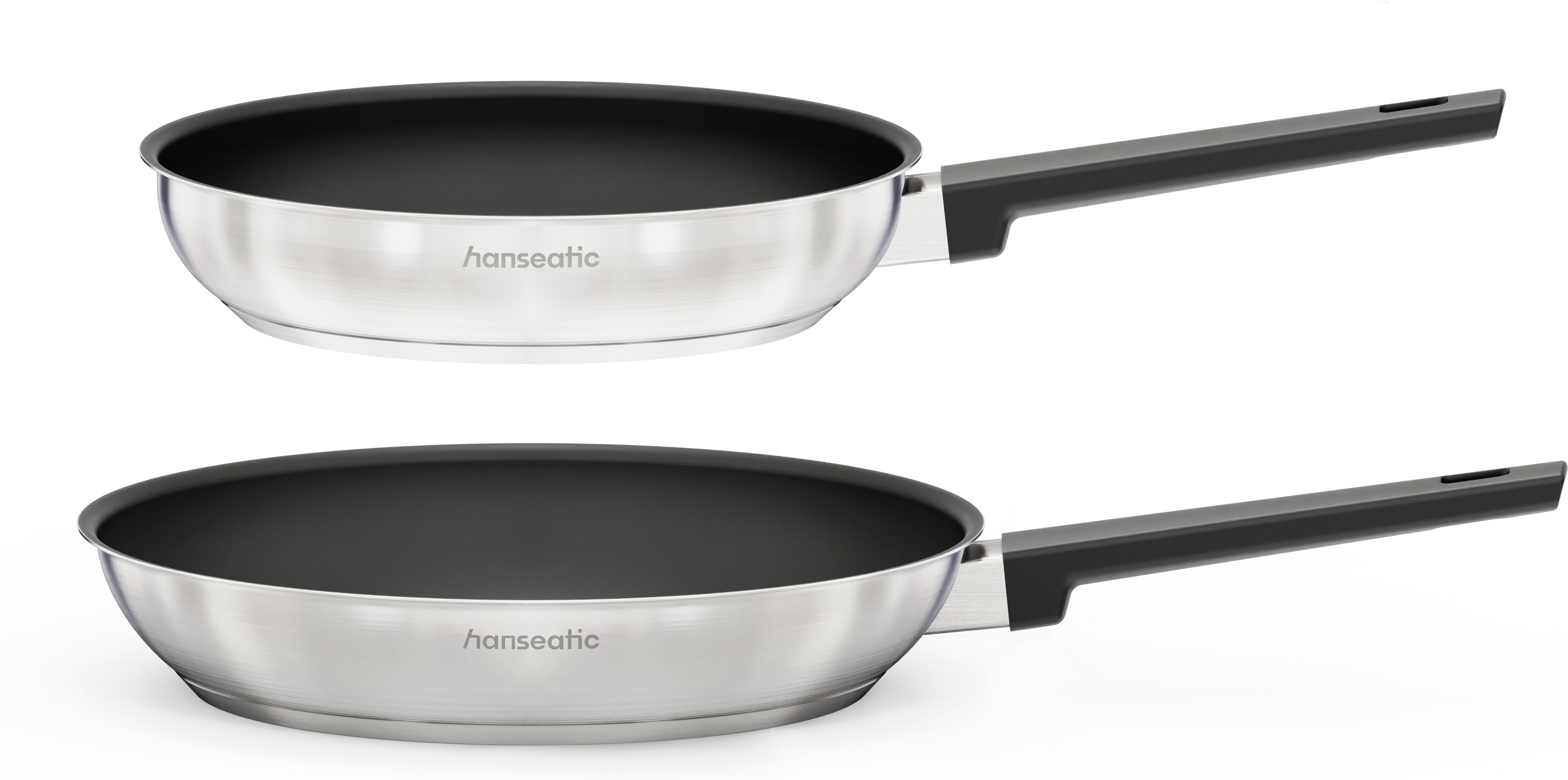 Hanseatic Pfannen-Set SMART, Edelstahl 18/10 (Set, 2-tlg., 1x Pfanne Ø 24 cm und 28 cm), Pfannen mit Antihaftbeschichtung, für alle Herdarten, inkl. Induktion