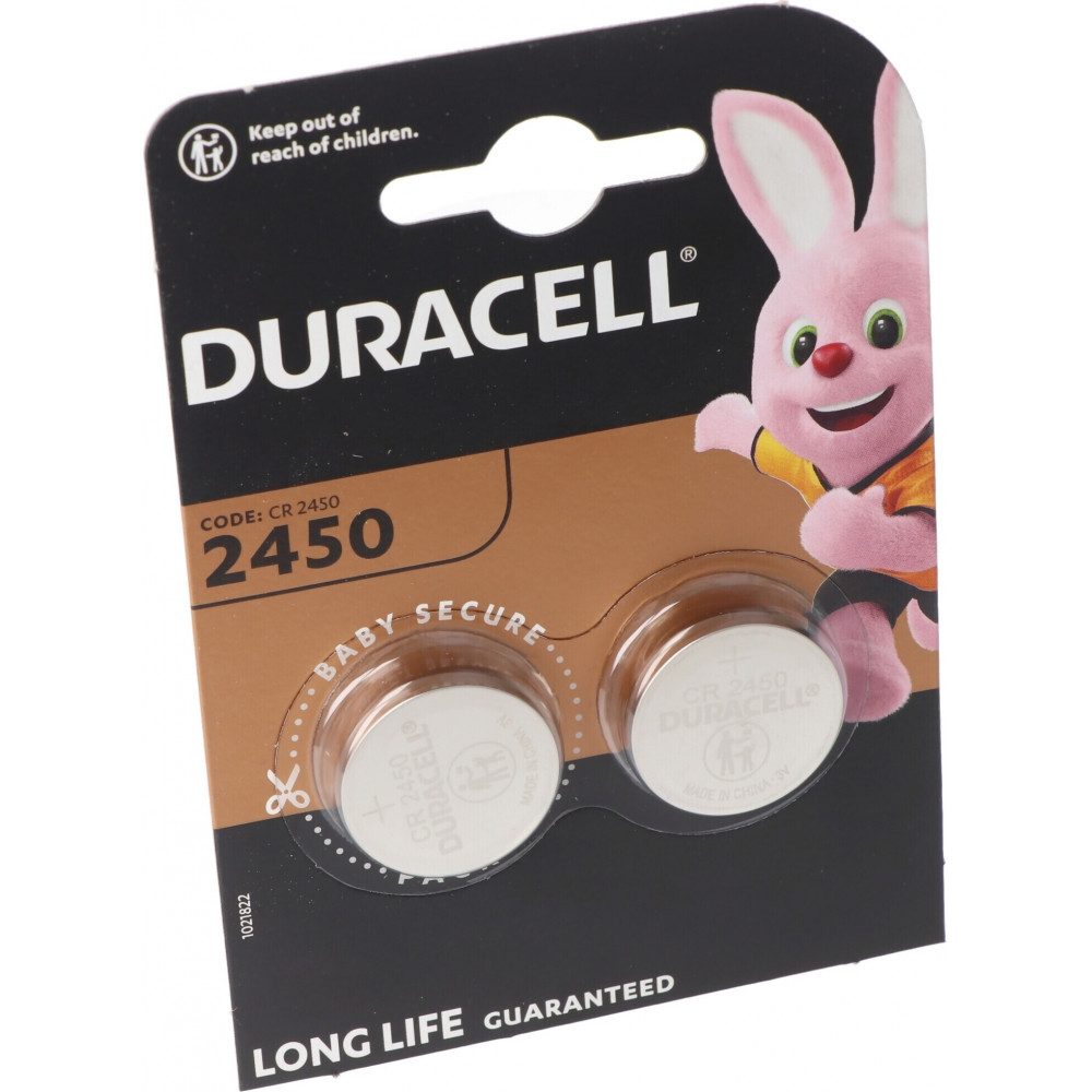 Duracell Duracell CR 2450 Lithium-Knopfzelle 3V, 2 Stück Akku Duracell CR 2450 Lithium-Knopfzelle 3V (3 V V), Hohe Lebensdauer bis zu 10 Jahren