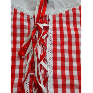 thetru Trachten-Kostüm Trachtenbluse für Damen Rot Weiß kariert
