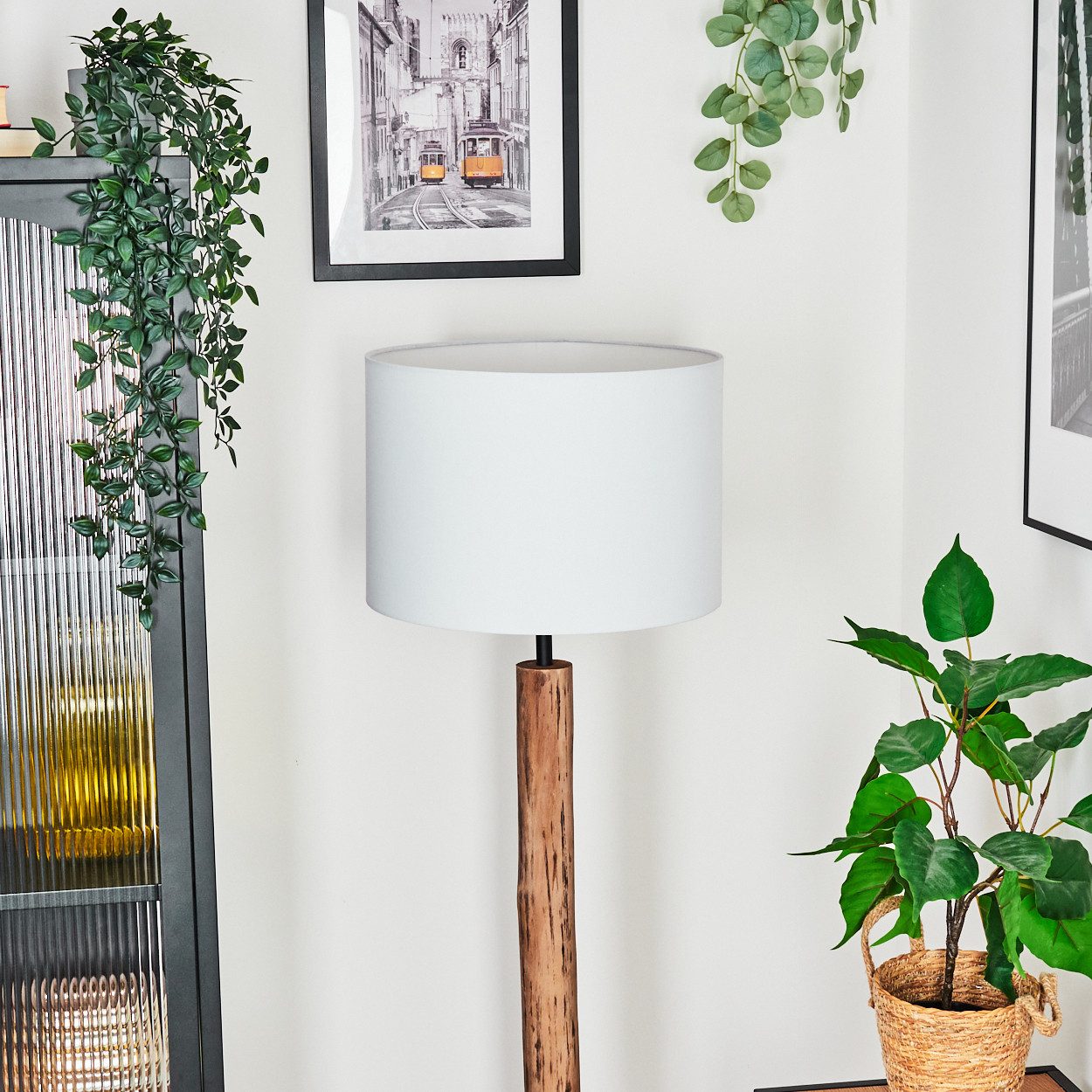 hofstein Stehlampe Stehlampe aus Metall/Eukalyptusholz im günstig online kaufen