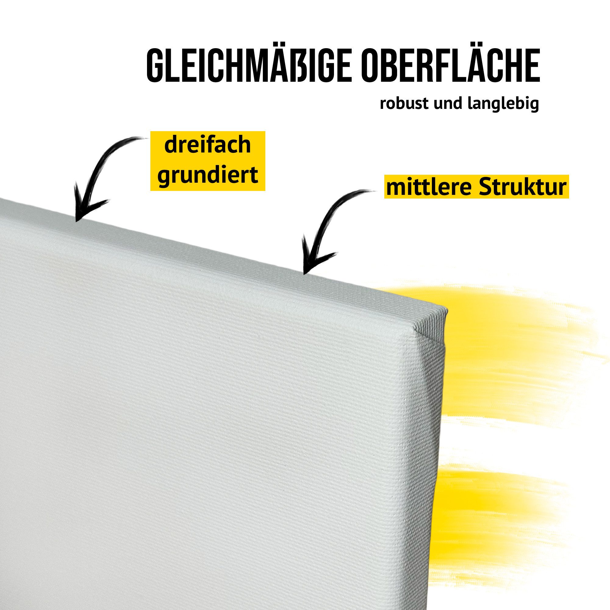 Crazy Canvas Leinwand Cotton Classic 50x70 cm, 2er Pack, mittlere Struktur, versandfrei, dreifach grundiert, 330 g/m², mittlere Struktur, Made in Berlin