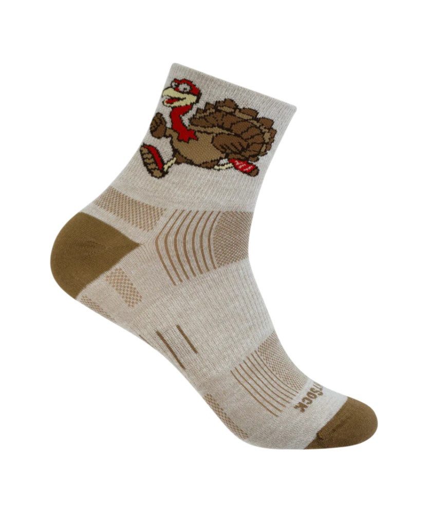 Wrightsock Sportsocken Quarter Plus Stride Motivsocken (knöchelhoch, mitteldick)