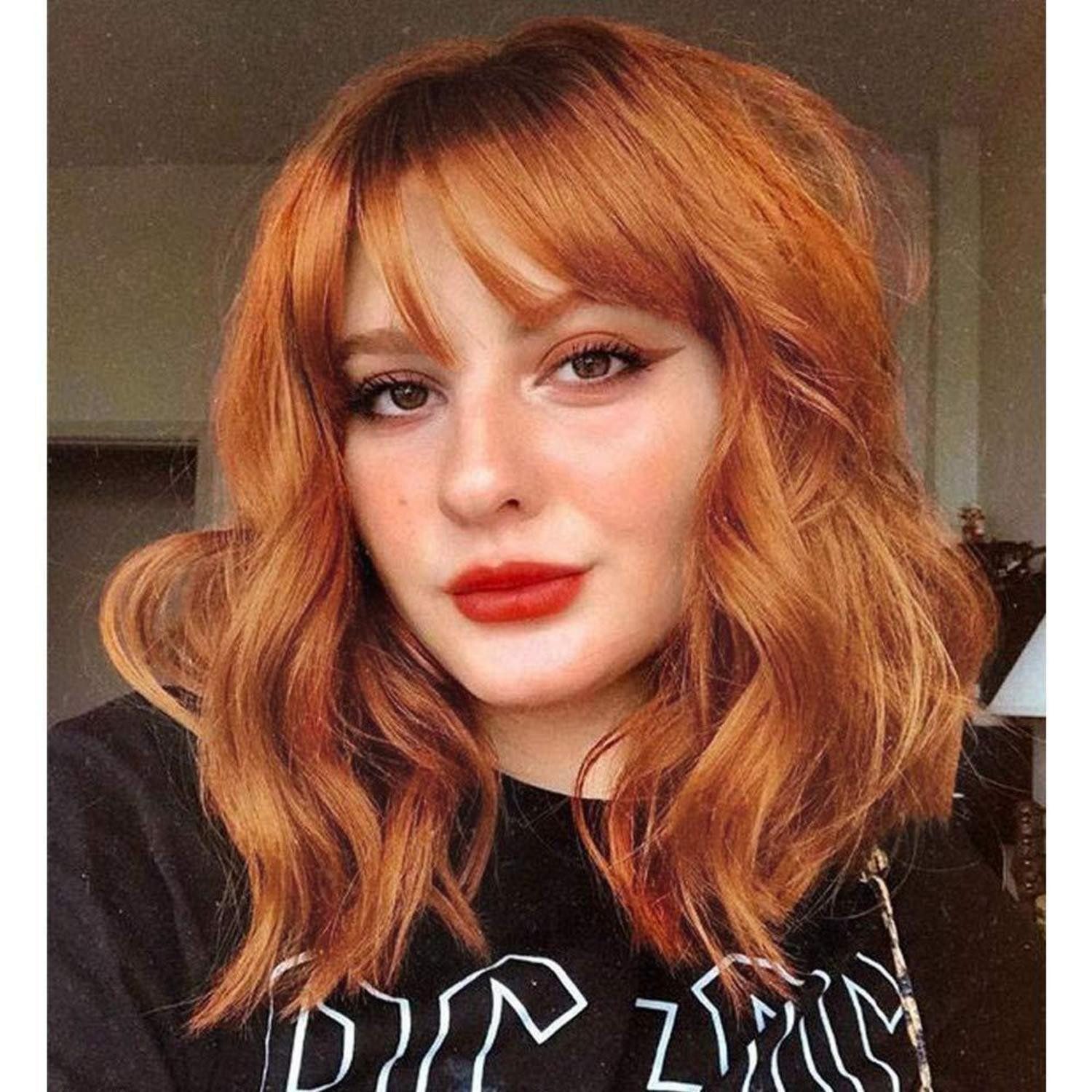 LuxusKollektion Kunsthaarperücke Perücke Damen synthetisch Bob Pony Cosplay Ingwer lockig Orange