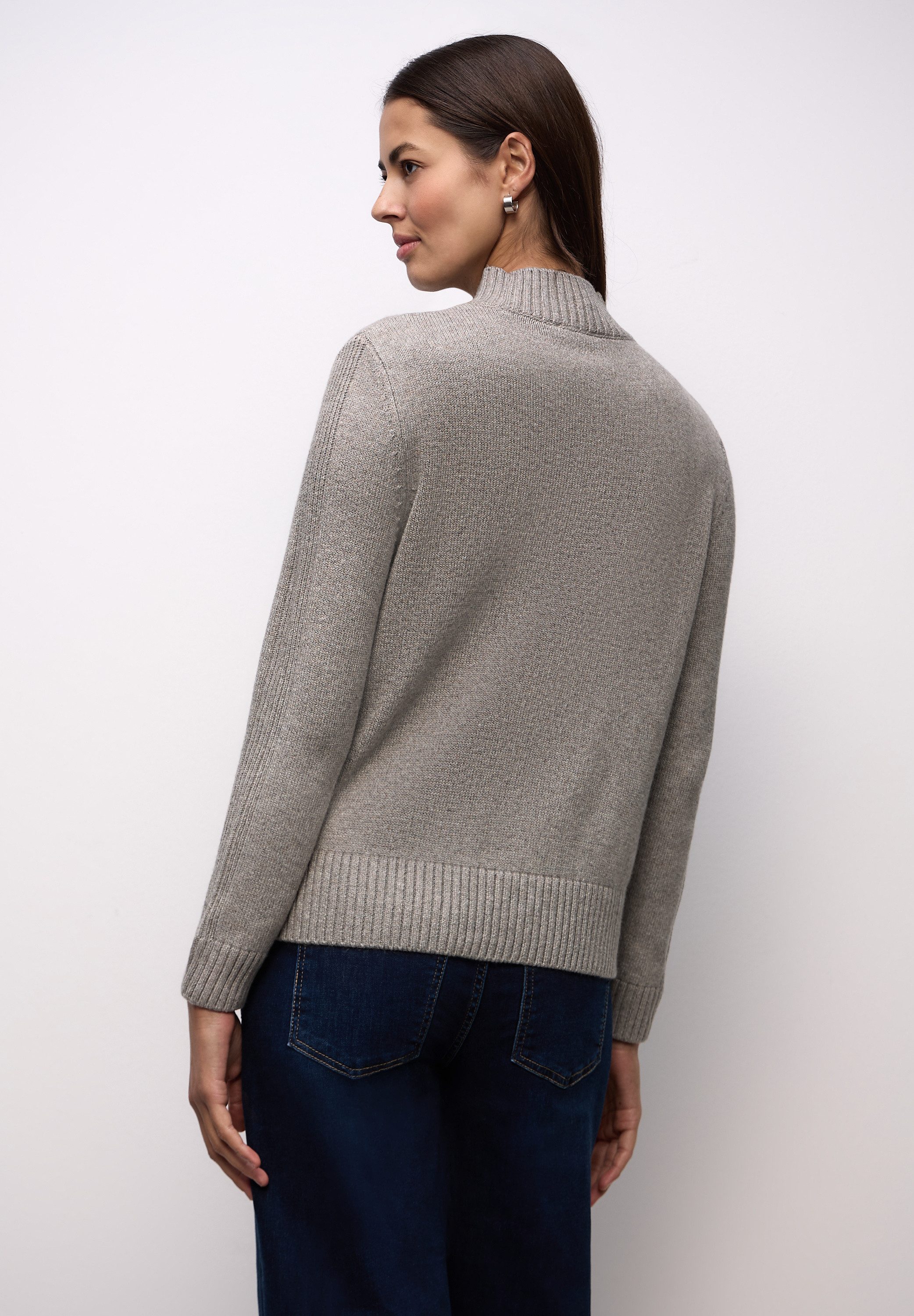 STREET ONE Strickpullover mit Rippstrick
