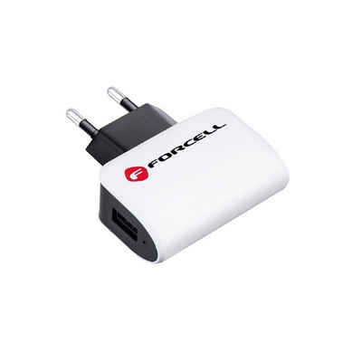 Forcell NETZ-Ladegerät Universal 1A mit USB Wandladegerät Weiß-Schwarz Smartphone-Ladegerät