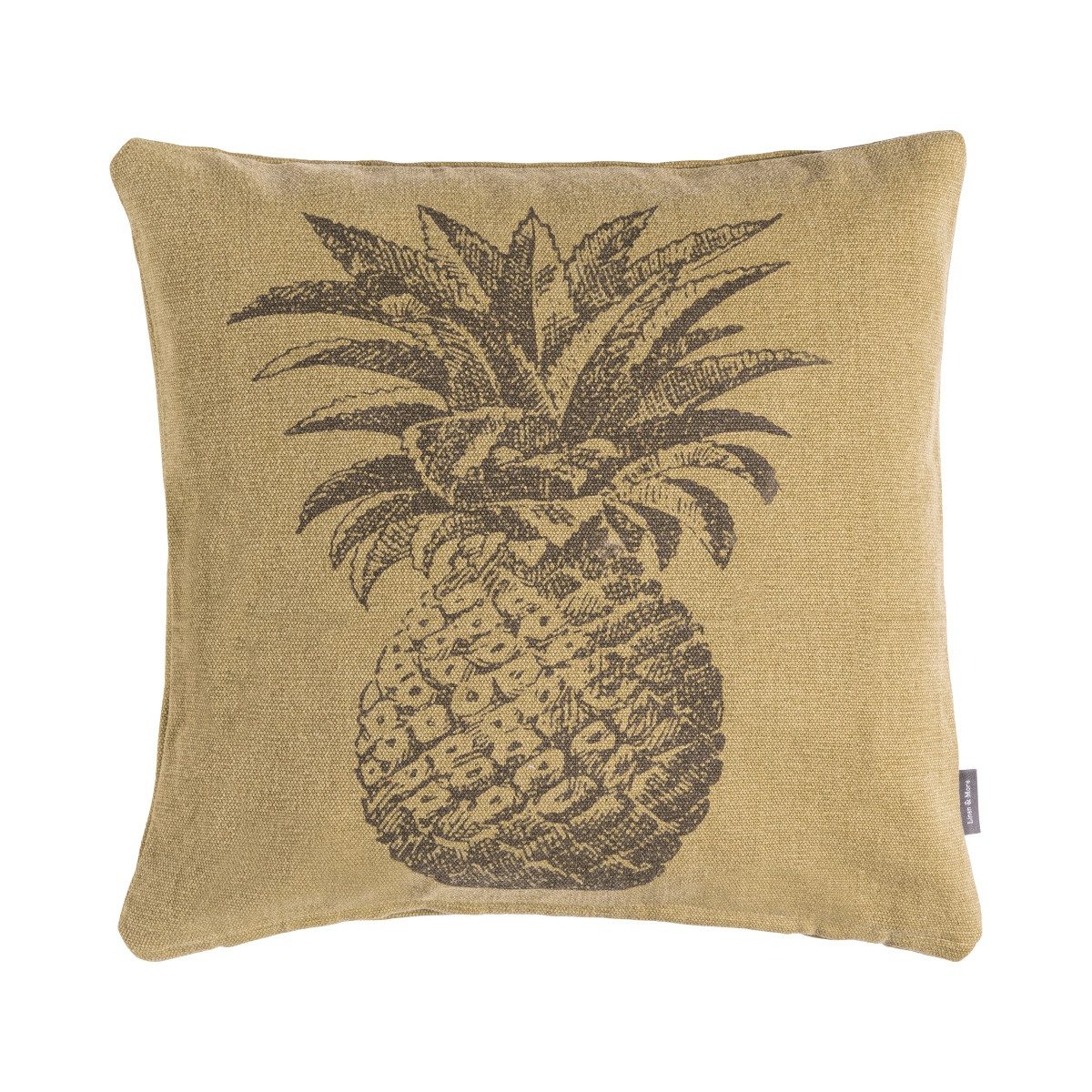 Linen & More Dekokissen Kissen Deko Ananasfrucht Mediterran Baumwolle 45 cm, Ananas Motiv