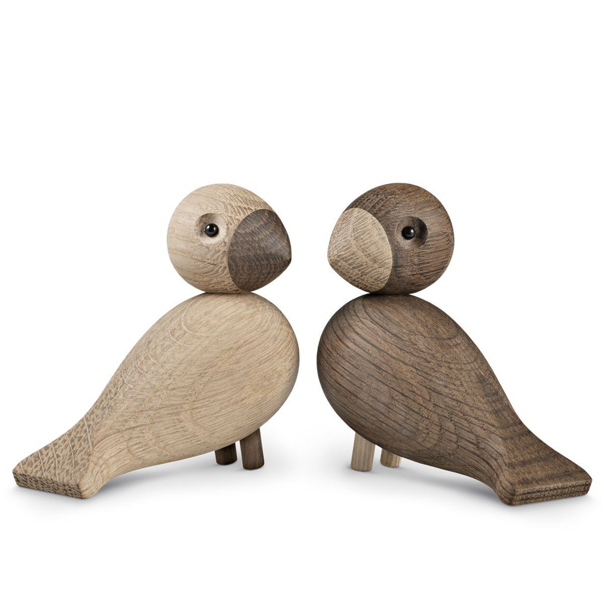 Eichenholz; Unzertrennliche; BOJESEN Holzfigur Denmark KAY Dekofigur Bird Designklassiker (2 St) aus 2er Vogelpärchen Dänischer Set