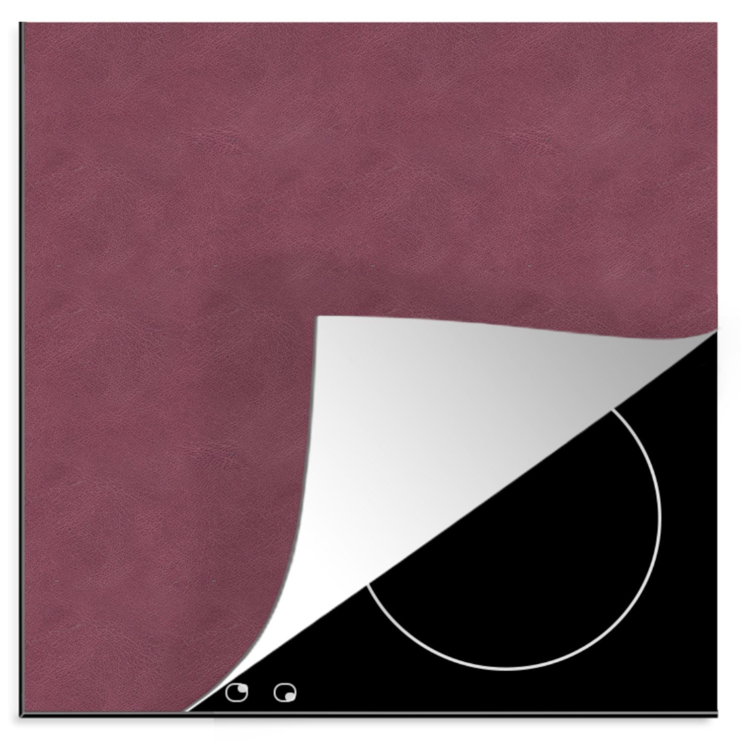 MuchoWow Herdblende-/Abdeckplatte Leder - Rosa - Tierhaut, Vinyl, (1 tlg), 78x78 cm, Ceranfeldabdeckung, Arbeitsplatte für küche