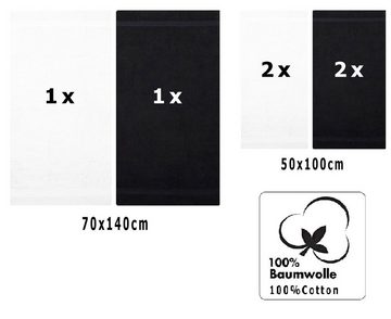 Betz Handtuch Set 6-TLG. Handtuch-Set Premium, 100% Baumwolle, (Set, 6-tlg), Farbe schwarz und weiß