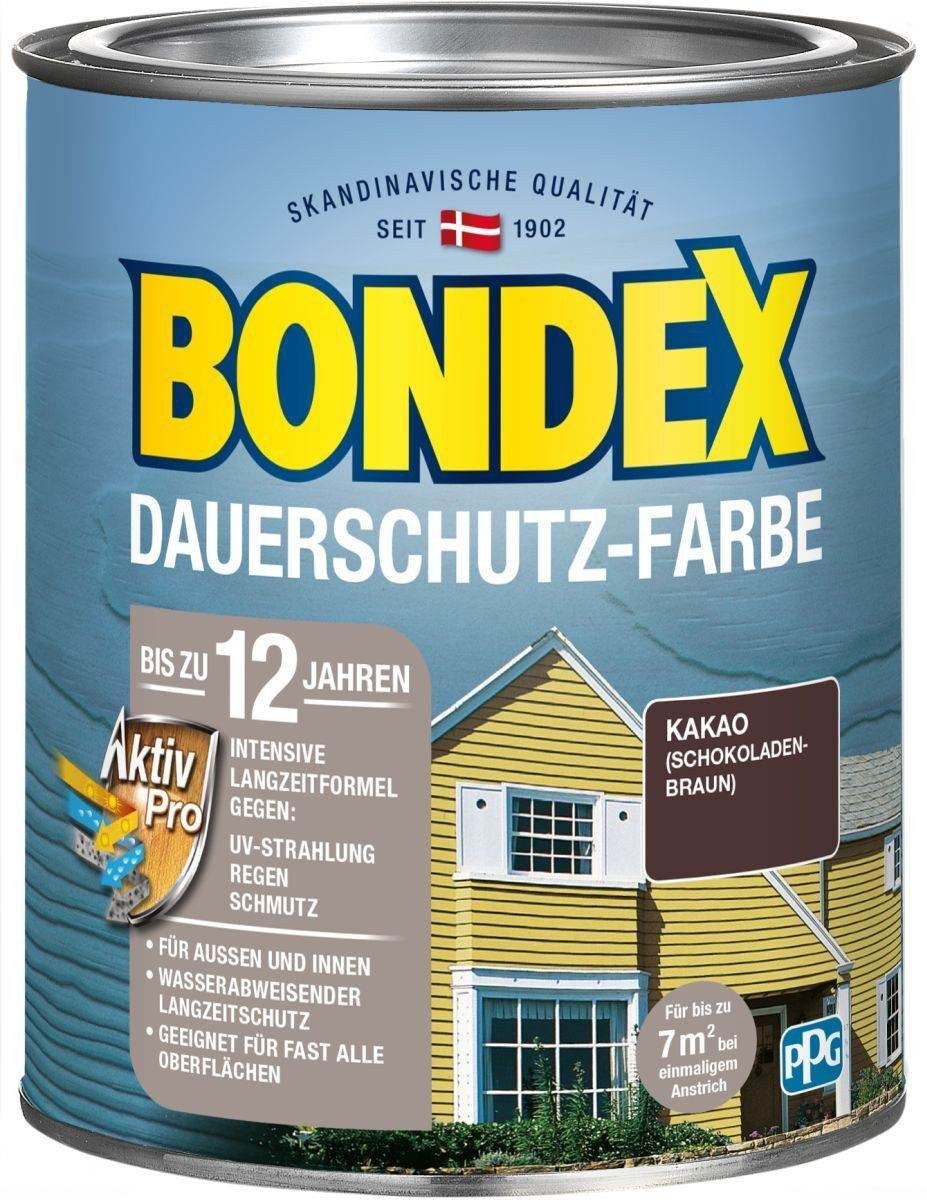 Bondex Wetterschutzfarbe Dauerschutz Farbe Außen Holzfarbe, 0,75 l, 14 Farben, Hochdeckend