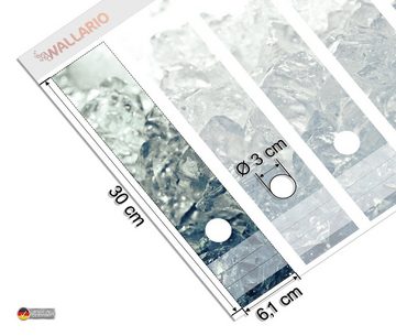 Wallario Etiketten Leuchtendes Eis in blau-grau, Ordnerrücken-Sticker in verschiedenen Ausführungen