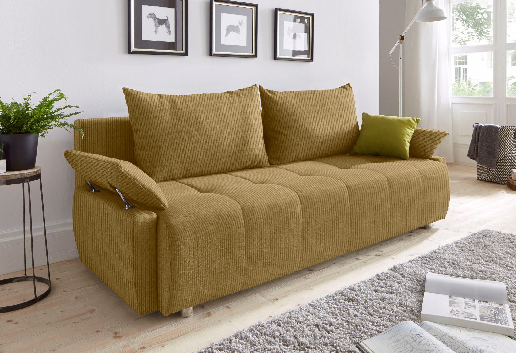 COLLECTION AB Schlafsofa, 3-Sitzer, Funtastic, inkl. Bettfunktion, Bettkasten, Federkern, Frei im Raum stellbar